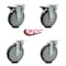 Service Caster Cambro Beverage Service Cart Swivel Caster with 2 Brakes Replacement Set- SCC CAM-SCC-20S614-TPRB-2-PLB-2 - alternate 4